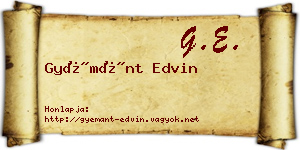 Gyémánt Edvin névjegykártya